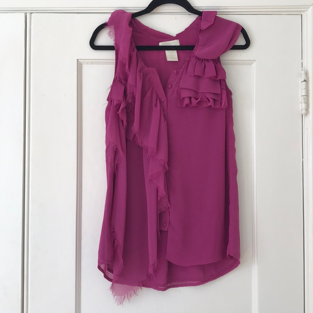 Ruffled button down blouse